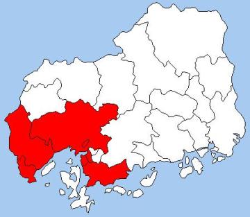 アルゼンチンアリの広島県内分布
