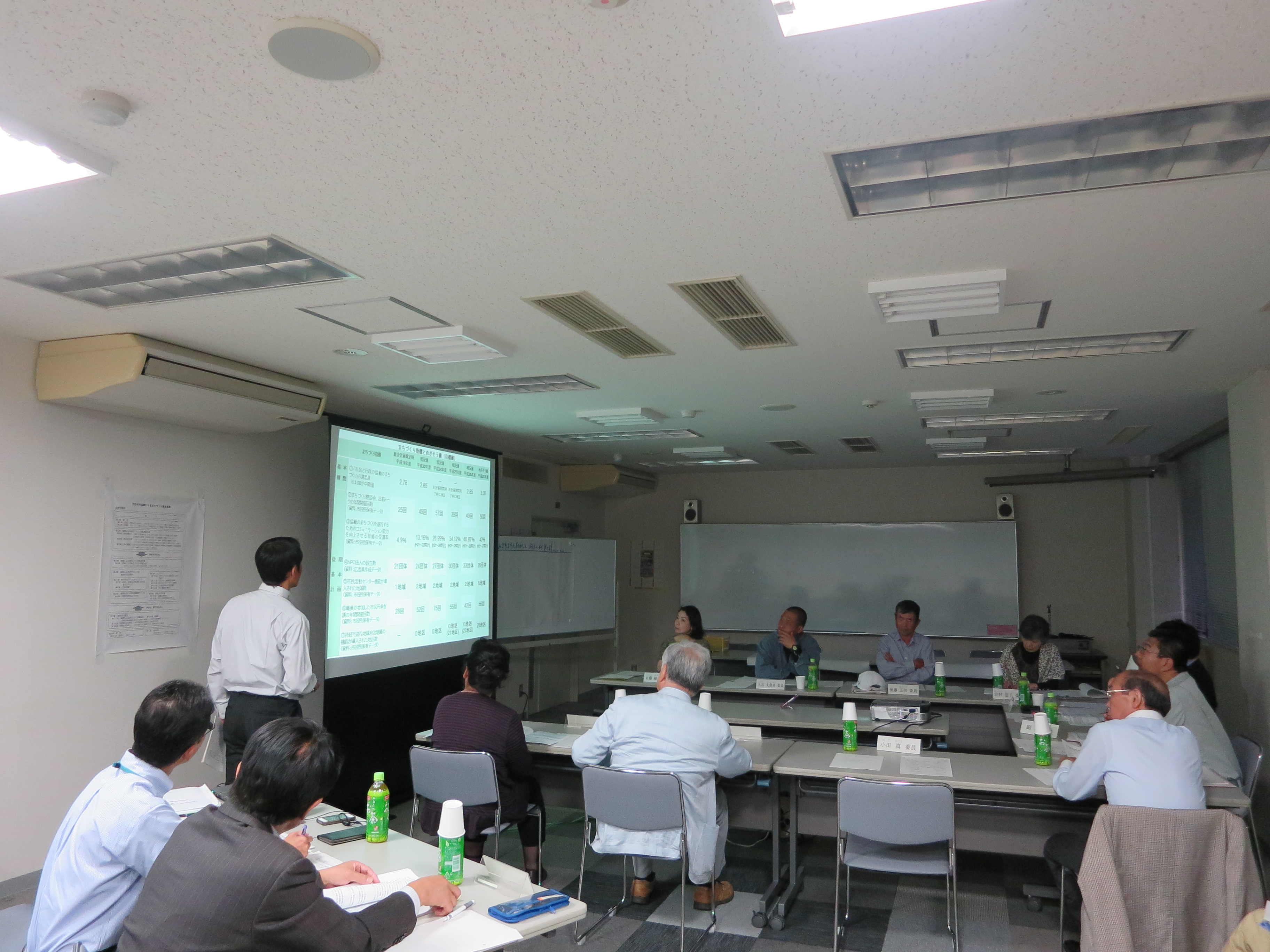 推進計画中「計画期間中の取り組み」の進展状況などの審議の様子