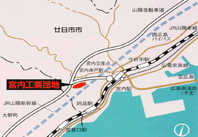 宮内工業団地の位置図