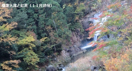 羅漢大滝と紅葉