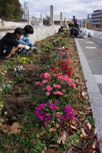 花植えの様子