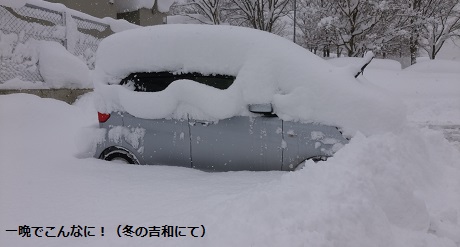 一晩でこんなに！（冬の吉和にて）