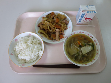 佐伯中学校の4月19日金曜日の給食写真
