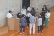 段ボールベッド体験