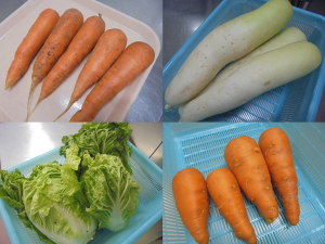 給食に使用した有機野菜の画像