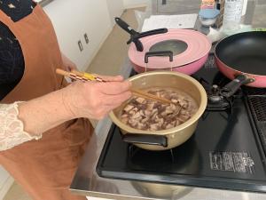 おしるこをつくっている様子