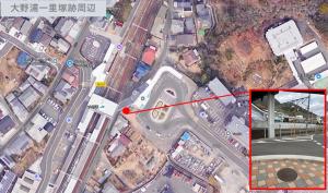 マンホールふた位置（大野浦一里塚跡周辺）