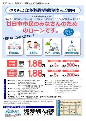 〈ろうきん〉自治体提携融資制度のご案内