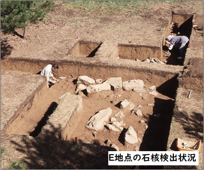 E地点の石核検出状況