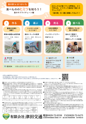 食の旅 in はつかいちパンフレットうら面