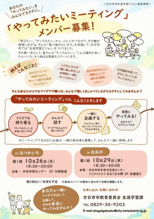 やってみたいミーティングチラシ(画像)